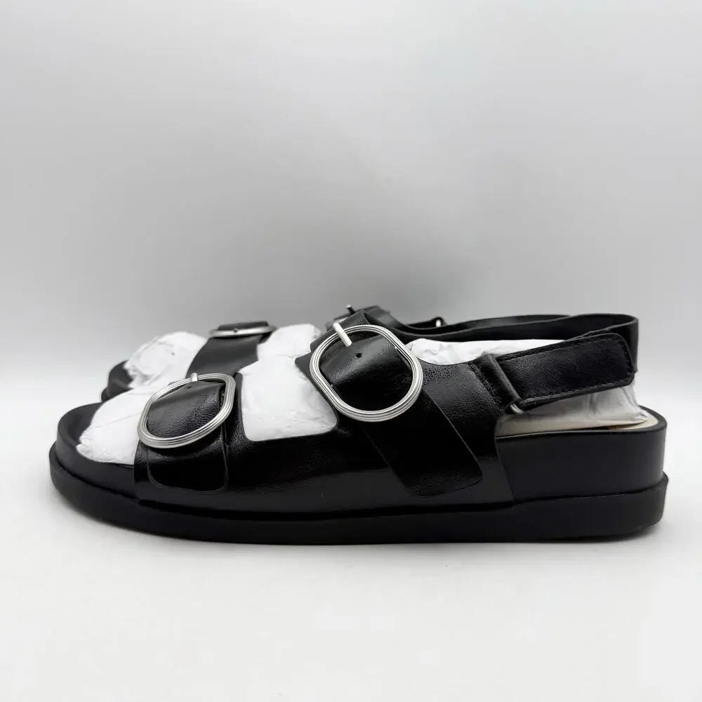 Dolce Vita Womens Starla Platform Sandals Size 10 Black Silver NWOB